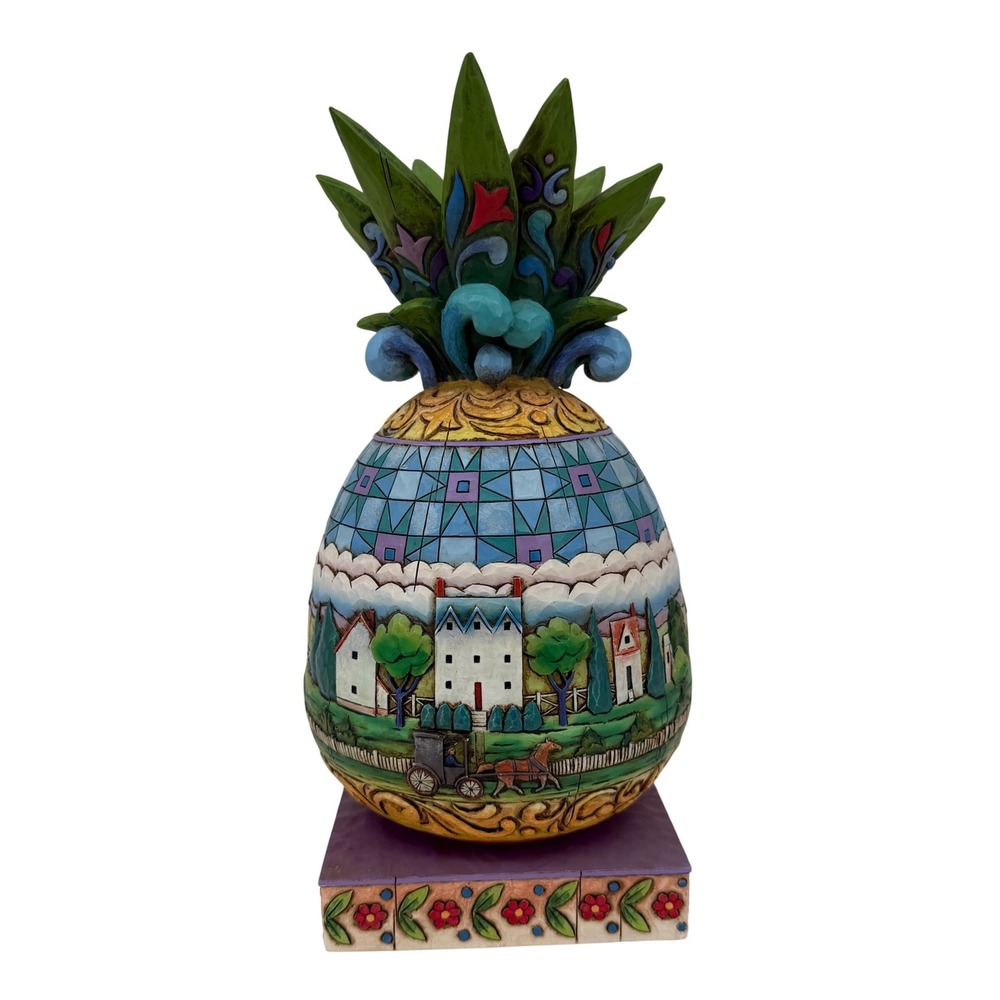 Jim Shore Heartwood Creek Welcome All Pineapple Figurine 4007666 Multicolor 10in